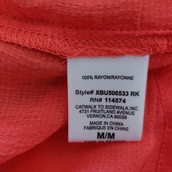 NWT RO & DE coral asymmetric ruffled tank - Picture 7 of 7